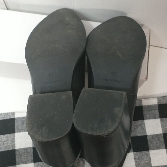 Brusque Womens Chelsea Booties Black Block Heel Almond Toe Pull On 10.5 EUR 41 - Picture 9 of 10